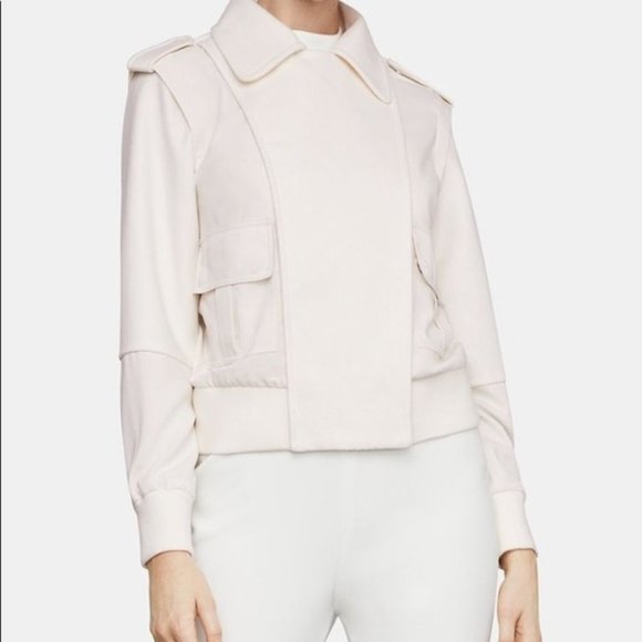 BCBG MaxAzria White/Ivory Jacket Large